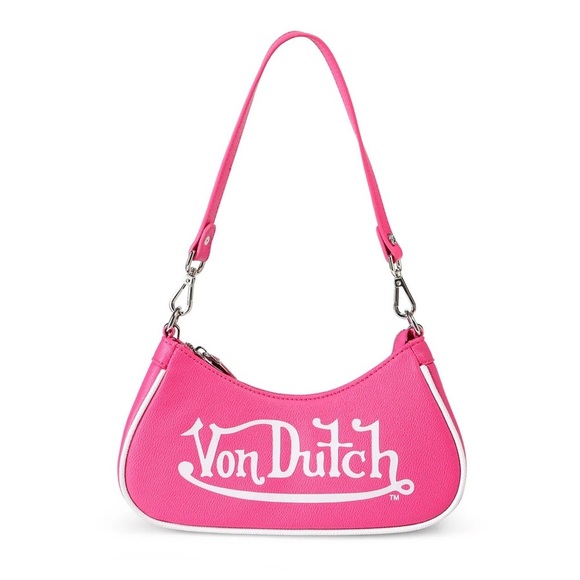 Von Dutch Handbags - Von Dutch | “Hot Pink” Shoulder Bag & Removable Iconic Wrench Charm